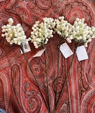 Lot 4 13  Creamy White Weatherproof Berry Picks Farmhouse Christmas Decor New