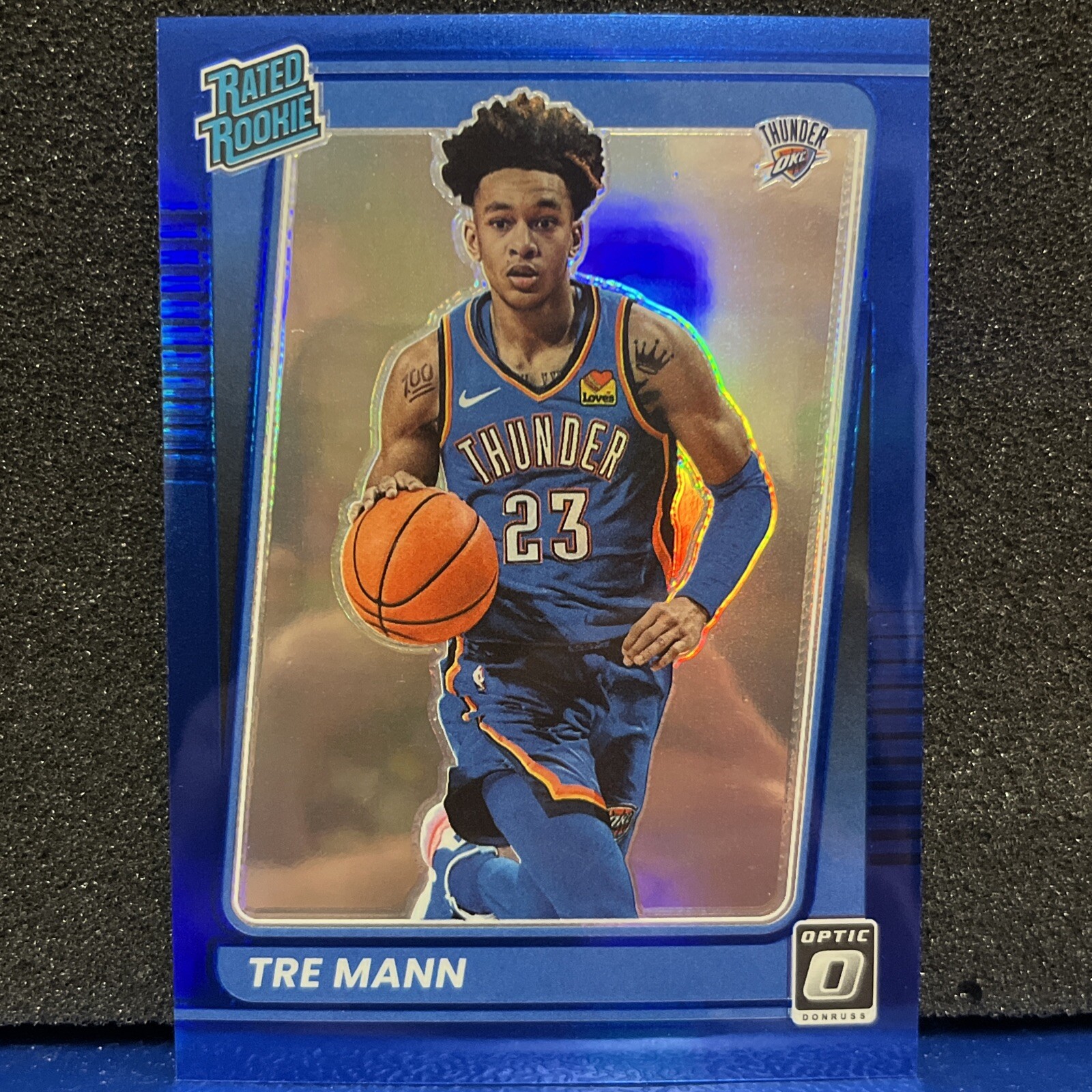 2021-22 Panini Donruss Optic - Rated Rookie Blue Prizm #168 Tre Mann /59 (RC)