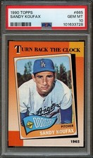 BB - 1990 - Topps - Sandy Koufax - #665 - PSA 10 GEM MT