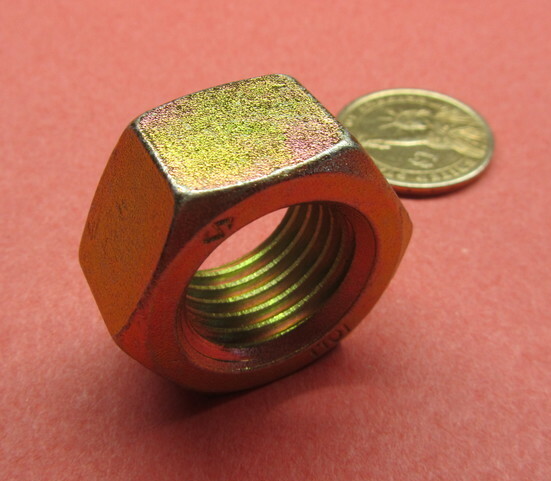 Lot De 100 écrous Hexagonaux Métriques M8 X 1.25 Mm - Classe 10, Acier, Finition Zinc Jaune - Pour Bricolage Et Mécanique