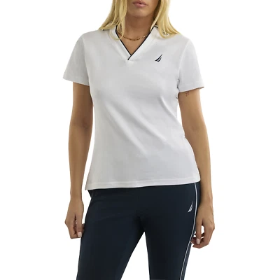 Nautica Womens Polo Shirt Adalynn Polo White