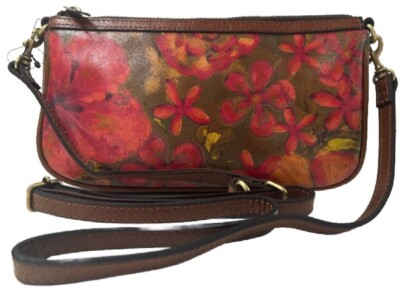 #Patricia Nash Brielle Leather Crossbody Bag - Floral Oil Painting