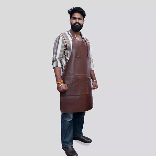 Hombres Ropa de Trabajo de Soldadura Nuevo Delantal Cuero Carnicero Chef Carpintería Cocina Hombres - Imagen 8 de 9