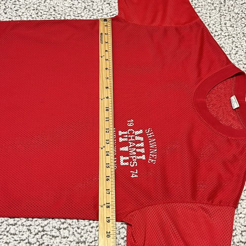 VTG 1974 Champion Mesh Shirt Mens Medium Red Jersey 70s Wrestling Champs Shawnee - Picture 6 of 12