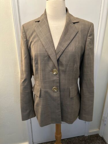Kasper Pant Suit-Size 6-Light Brown-Lined - Picture 3 of 6