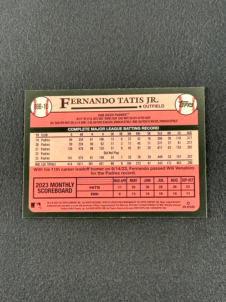 2024 Topps Series 1 FERNANDO TATIS JR. 35th Anniversary #89B 2024 Topps Series 1 FERNANDO TATIS JR. 35th Anniversary #89B