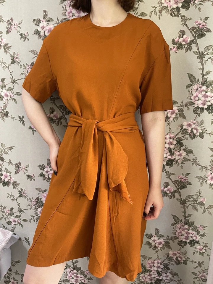 Marni 连衣裙女式鸡尾酒粘纤绉织腰带 44 码 — 第 2/4 张图片