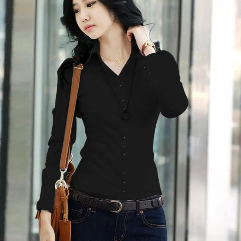 Camisas Mangas Largas Para Mujer Blusa Chaquetas De Vestir Blusas