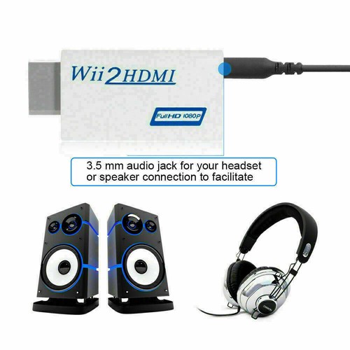 Portable Wii to HDMI Wii2HDMI Full HD Converter Audio Output Adapter TV Black - Picture 6 of 9