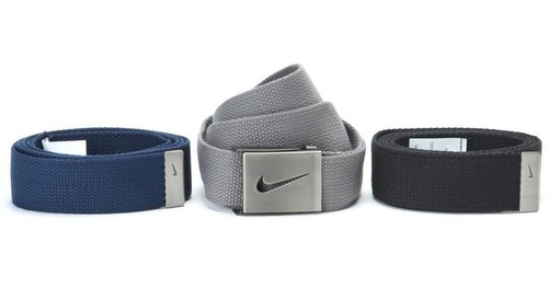 NIKE MENS WEB BELT 3 IN 1 PACK BLACK/GREY/NAVY SIZE UP TO 42" *OPEN BOX* 18650B