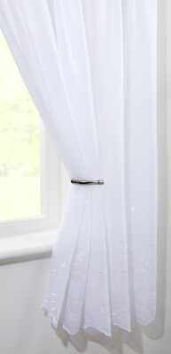 AUSVERKAUF ''Genf weiß'' einzelne Voile gemusterte Platten Schlitz oben - kostenloser Versand