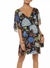 NWT Alice + Olivia Cay Alder Floral Batwing Dolman Sleeves Mini Dress Size S