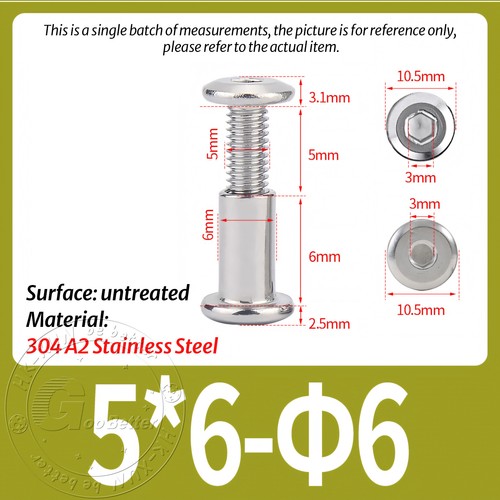 FURNITURE JOINT CONNECTOR BOLT & CAP NUT - ALLEN KEY HEAD - A2 STAINLESS STEEL - Picture 65 of 144