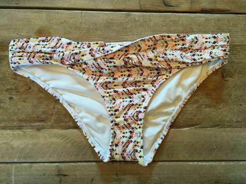 Victoria's Secret frechen Bikiniunterteil weiß abstrakt X-SMALL Twist vorne