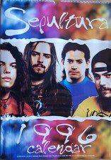 Sepultura Kalender 1996 Spiralbindung Format 30 x 42 cm 12 Poster z. Raustrennen