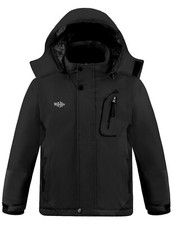 Wantdo Boy's Waterproof Ski Jacket Fleece Snowboarding Jackets Warm Thick Coat