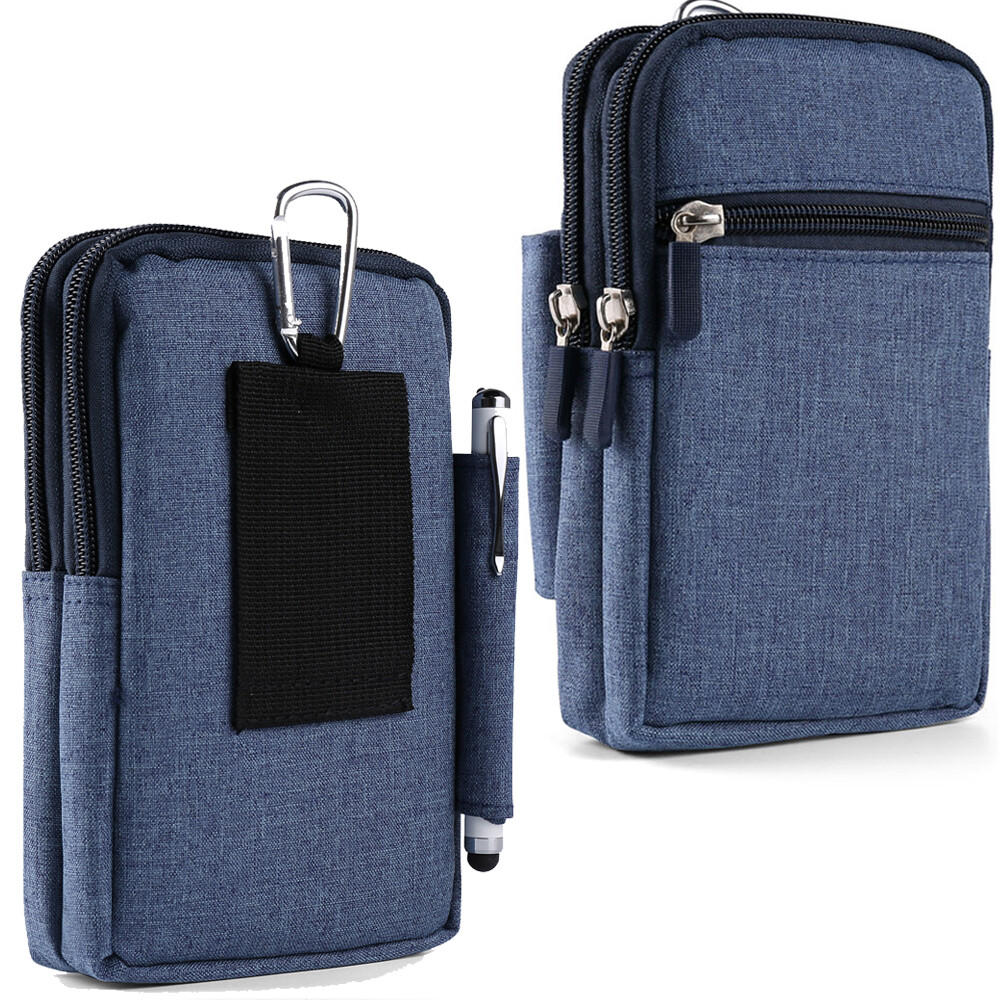 Blue Nylon Outdoor Climbing Waist Bag For Samsung Galaxy S24 Ultra / S24+ / S24