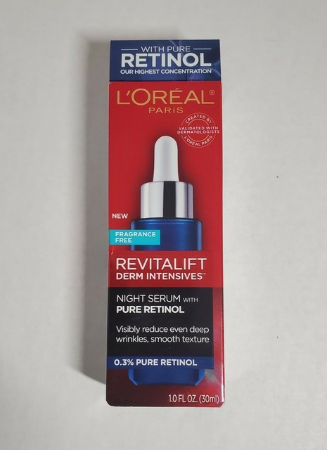 L'Oreal Paris Revitalift Derm Intensives Night Serum, 0.3% Pure Retinol - 1.0 oz
