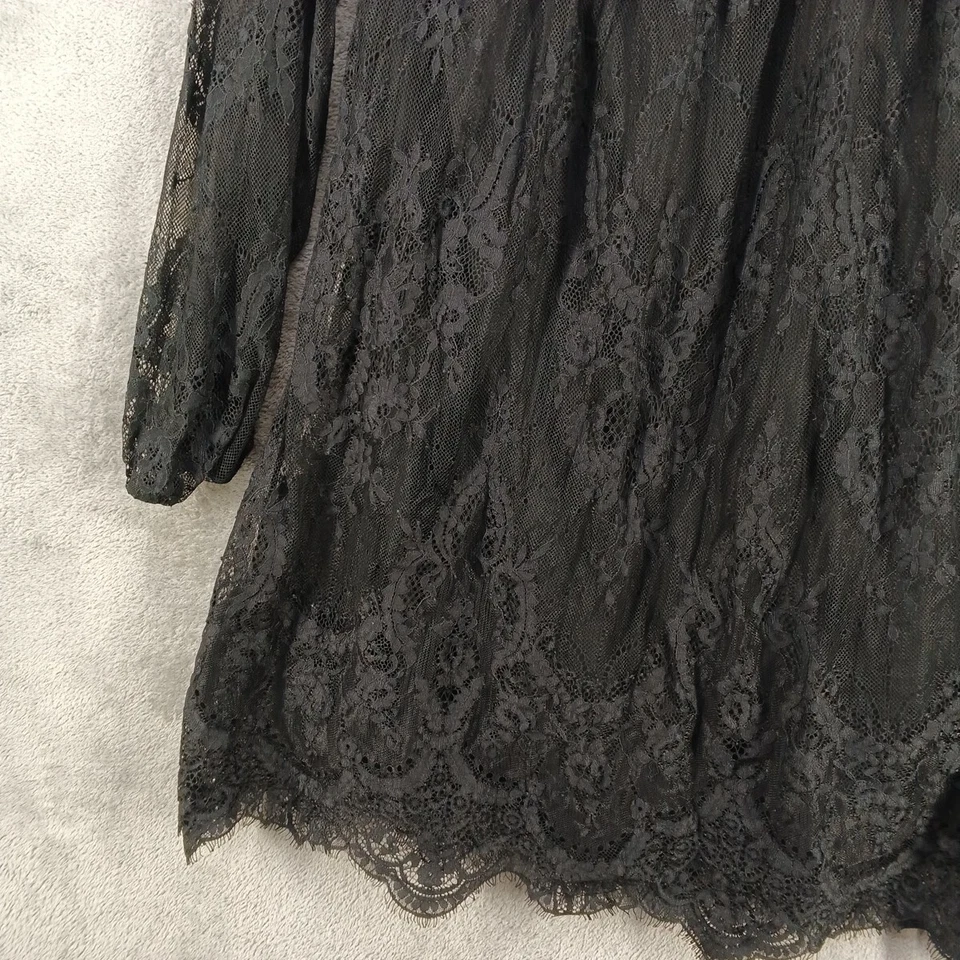 Pullover tejido informal negro pequeño (4-6) de encaje XHILARATION Foto 3 de 4