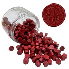 200pcs Burgundy Wax Seal Beads Octagon Sealing Beads Wine Red for Wedding