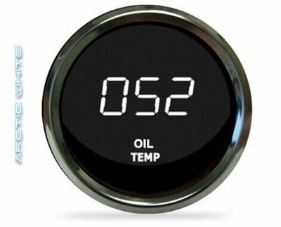 Intellitronix MS9108W LED Digital Oil Temp Gauge 2-1/16'' 50 To 350 Chrome White