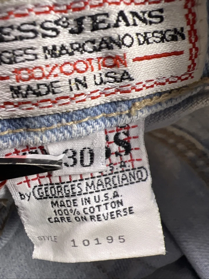 Vintage Guess Jeans Women’s 30 10195 High Rise USA Mom 80’s Light Wash Distresse - Image 4 of 4