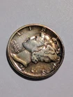1943-P Mercury Dime, 90% Silver, Great Bronze-like Edge Toning
