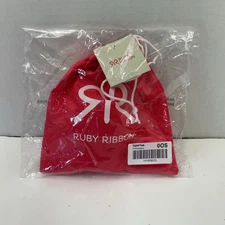 New Ruby Ribbon Set Beige Petals Size OOS And RR Logo Drawstring Bag