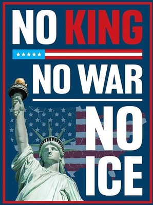 Abolish ICE No One Is Illegal Protest Poster, No Kings In America Poster