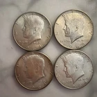 1964  D JFK Half Dollars 90% Silver Coins Brilliant Uncirculated- Lot of 4