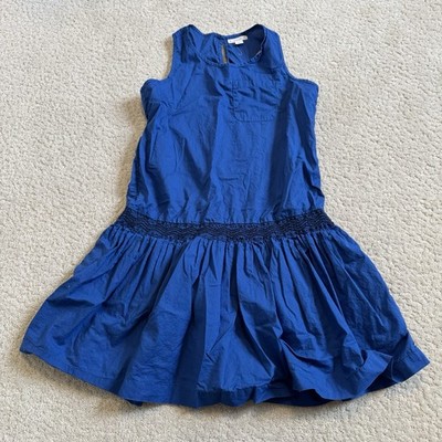 Crewcuts Girls Sleeveless Dress Royal Blue Lightweight 100% Cotton Size 10