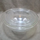 Vintage Set of 3 PYREX Clear Glass Mixing Nesting Bowls #322, #323, #325