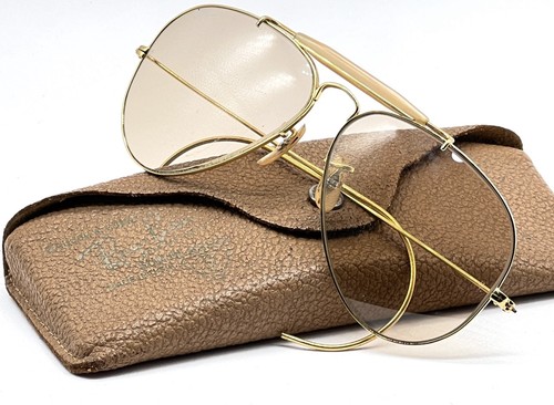 Vintage Ray-Ban B&L Outdoorsman 58mm Photochromic Brown Lenses USA Case