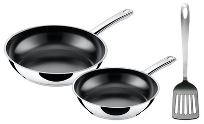 Silit Talis Pfannenset 3-teilig mit Pfannenwender | 3,83 l | Edelstahl