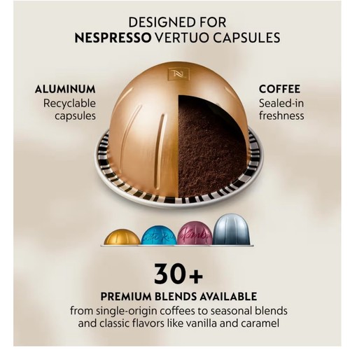NEW Nespresso Vertuo Next Deluxe Coffee and Espresso Machine De'Longhi, Chrome - Picture 5 of 10