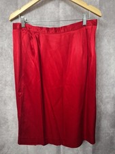 Vtg Karen Stuart Satin Pleated Skirt Sz 18 Holiday Career Old Money USA "READ"