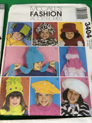 LOT OF 5 SEWING PATTERNS-CHILD HATS-Toys-slippers-Crafts DIY Kids Animals NEW - Picture 3 of 6
