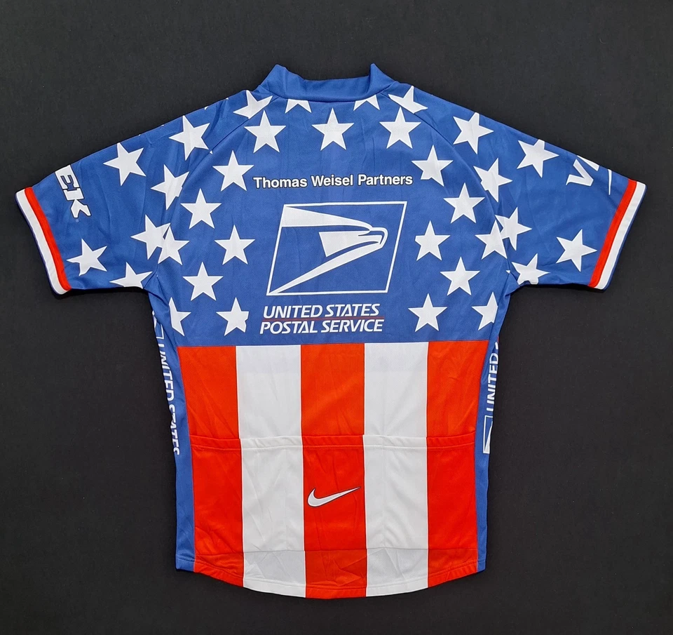 Nike 90s USPS Trek Cycling Jersey Stars & Stripes Armstrong Era size L 42 rare - Image 2 of 4