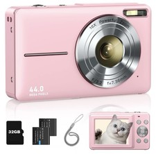 Digital Camera, FHD 1080P Point and Shoot Kids Camera, with 32GB Card, 2 Batt...