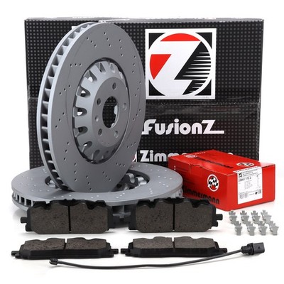 Zimmermann FORMULA Z Bremsscheiben Ø375mm Beläge Sensor für AUDI S4 S5 SQ5 vorne