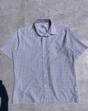 Yves Saint Laurent Pour Homme Vintage Grid Check Shirt Embroidered YSL Logo