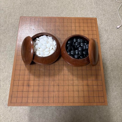 Japanese Hon-Kaya Go Set Thick Board Slate&Shell Stones Bowls+Book Used IGO Game - Picture 5 of 13