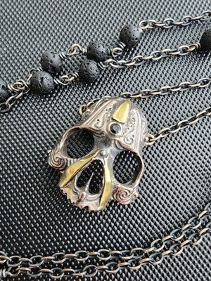 Silver & Black Diamond Skull Necklace By Jason Mamoa's Designer