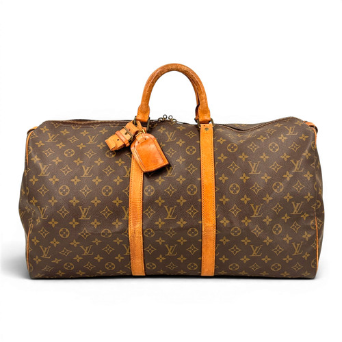 LOUIS VUITTON Keepall 55 Monogram Canvas Brown Vintage Travel Duffle Bag M41424