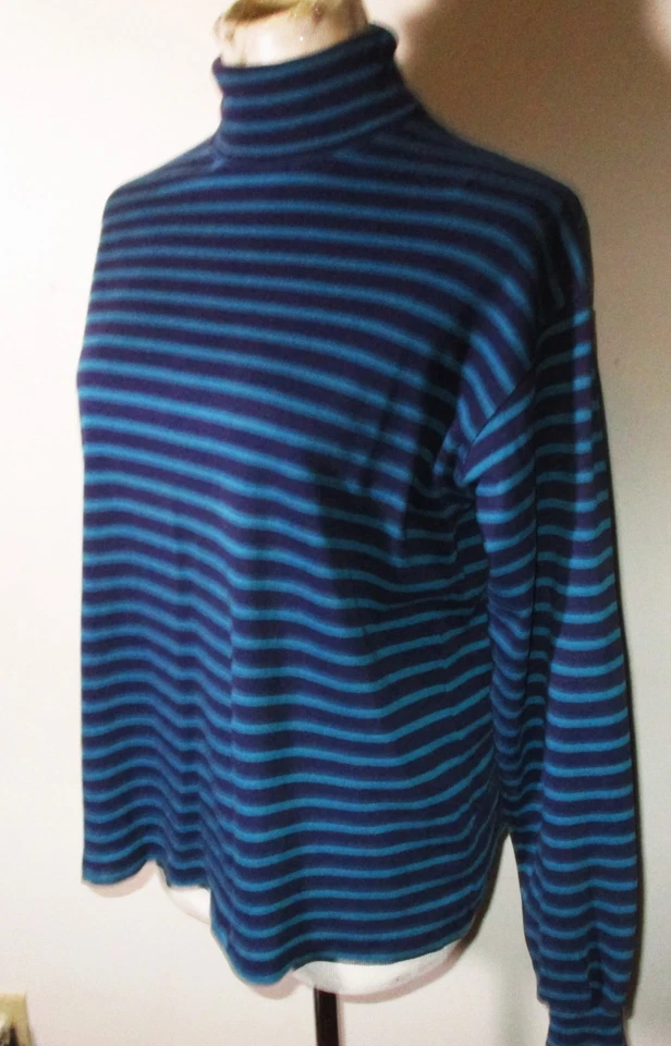 Top para mujer Brooks Brothers azul manga larga cuello alto talla M Foto 4 de 4