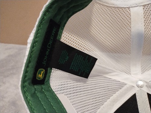 John Deere Green/White Mesh Trucker Hat Adjustable SnapBack One Size New w/ Tags - Picture 8 of 8