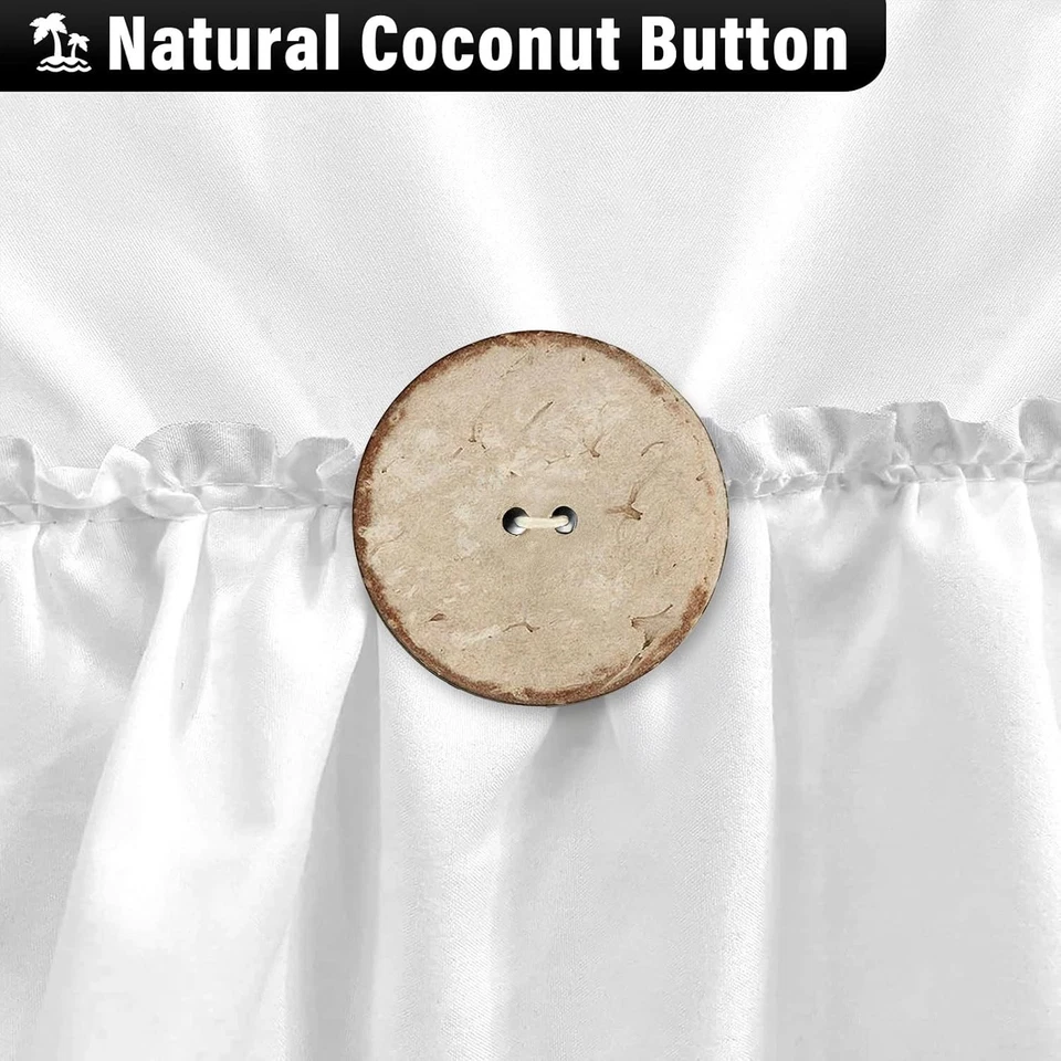 Gorgeous Fabric Rosette Shower Curtain Elegant White Ruched Clean Anthropologie - Image 4 of 4