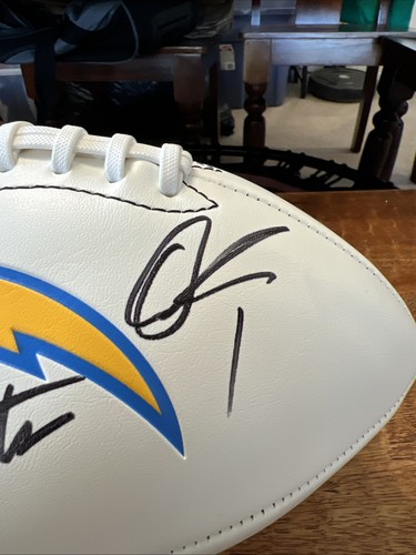 Dan Fouts Quentin Johnston Signed Los Angeles Chargers Football JSA Coa - Picture 3 of 6