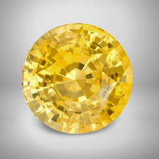 Yellow Sapphire Round Cut Gemstone 10 Cts - 15 mm AAA Loose Gem 