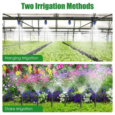 75FT Garden Drip & Mist Irrigation Kit   Adjustable Nozzles, Easy Quick Connect